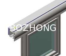 Polished T Slot Aluminium Profile 3853D/G Sliding Door Rail